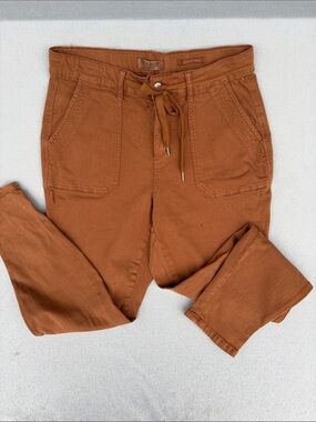 Judy Blue Burnt Orange Straight Leg Drawstring Utility Pants